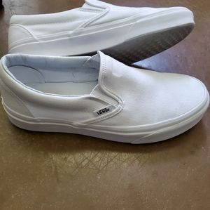 White Slip On Vans